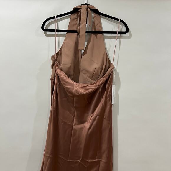 Reformation Women's Wyn Silk Maxi Dress Praline Size 10 NWT - Picture 6 of 9